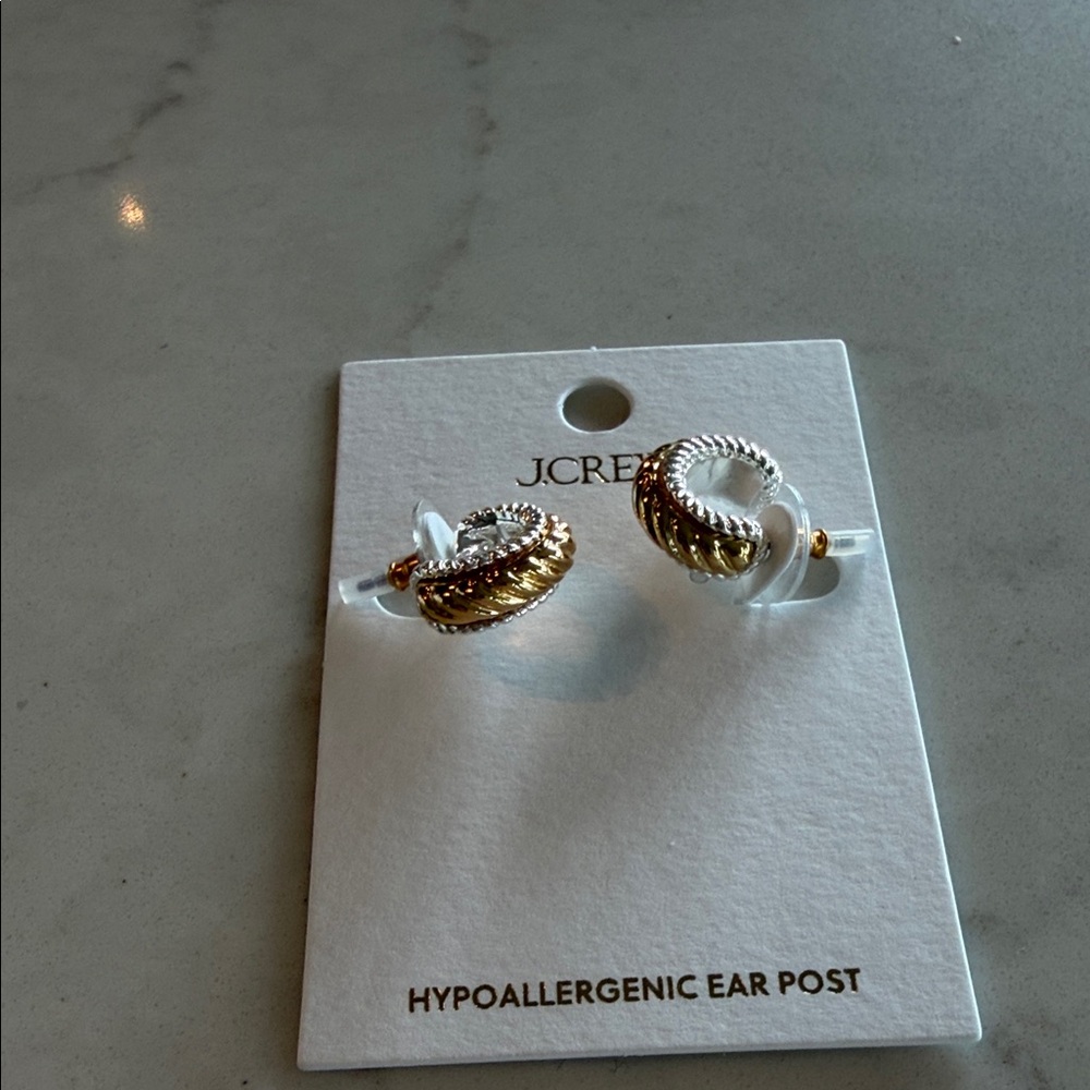 Pierced Gold and silver earrings